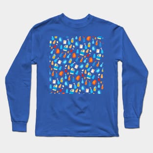 Colorful Detergents on White Pattern Long Sleeve T-Shirt